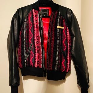 COOGI Faux Leather Bomber Jacket (Small)